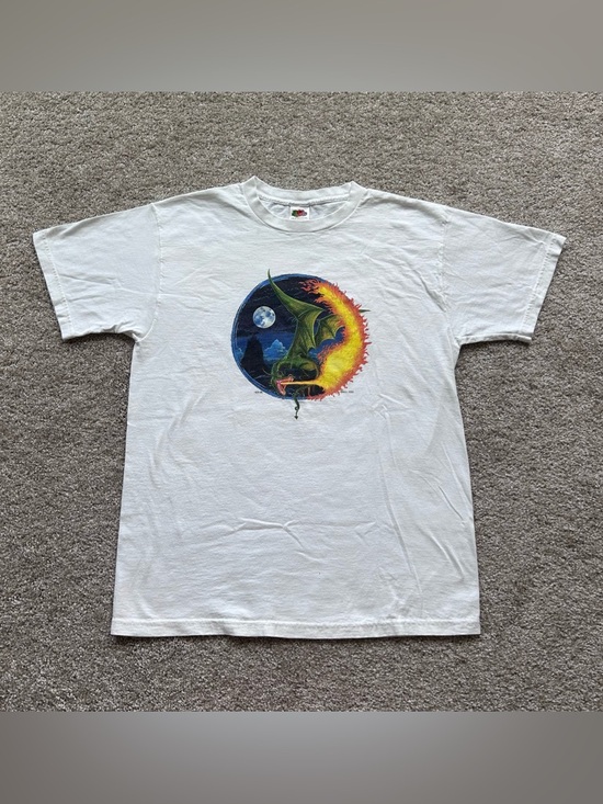Fruit of the Loom Other - Vintage 2000 Fire Dragon Crescent Moon T-Shirt NGI Fruit of the Loom Large